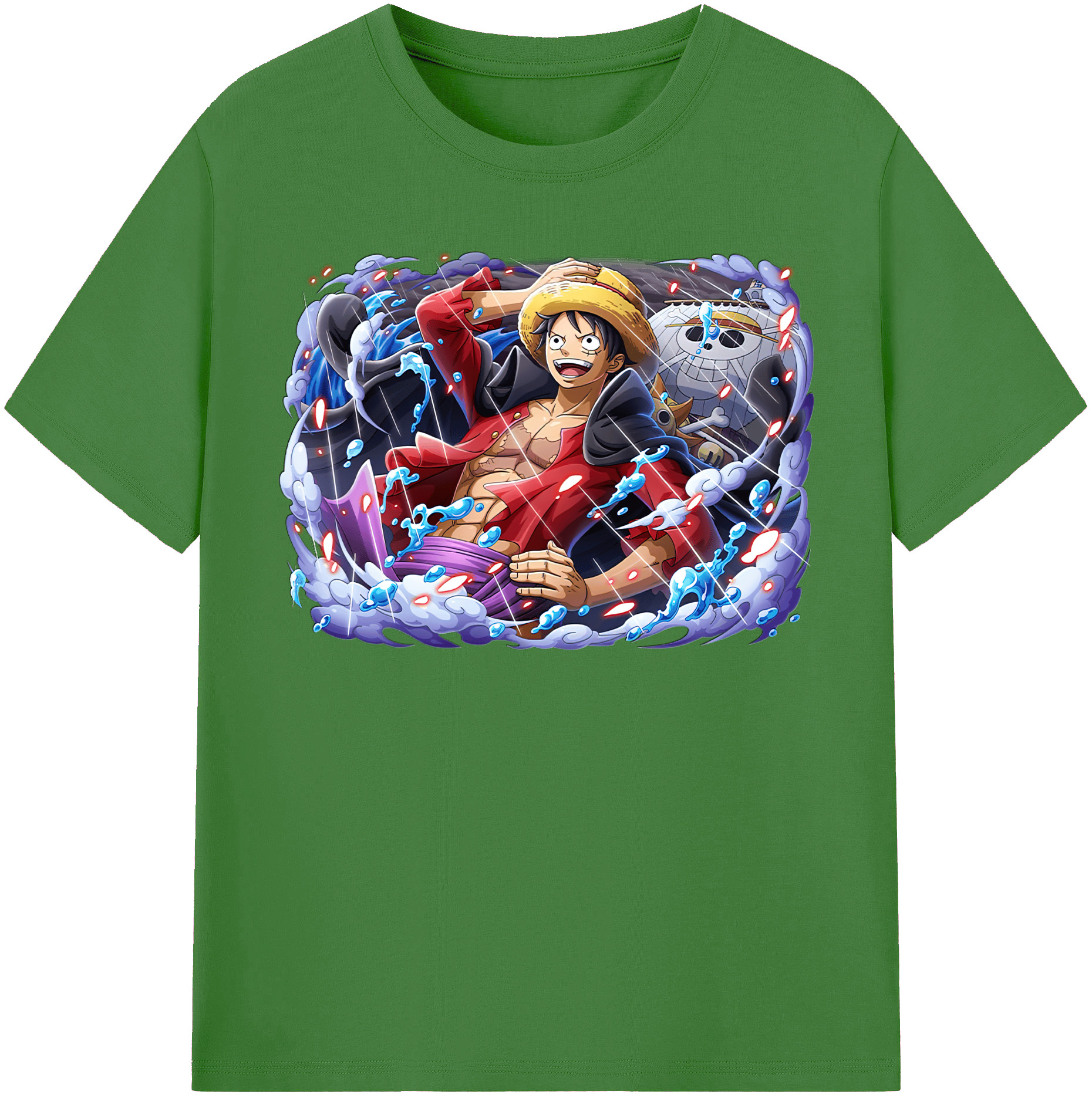 ワンピース モンキー・D・ルフィ ONE PIECE Monkey D. Luffy レディースカジュアルプリントTシャツ（綿100％）